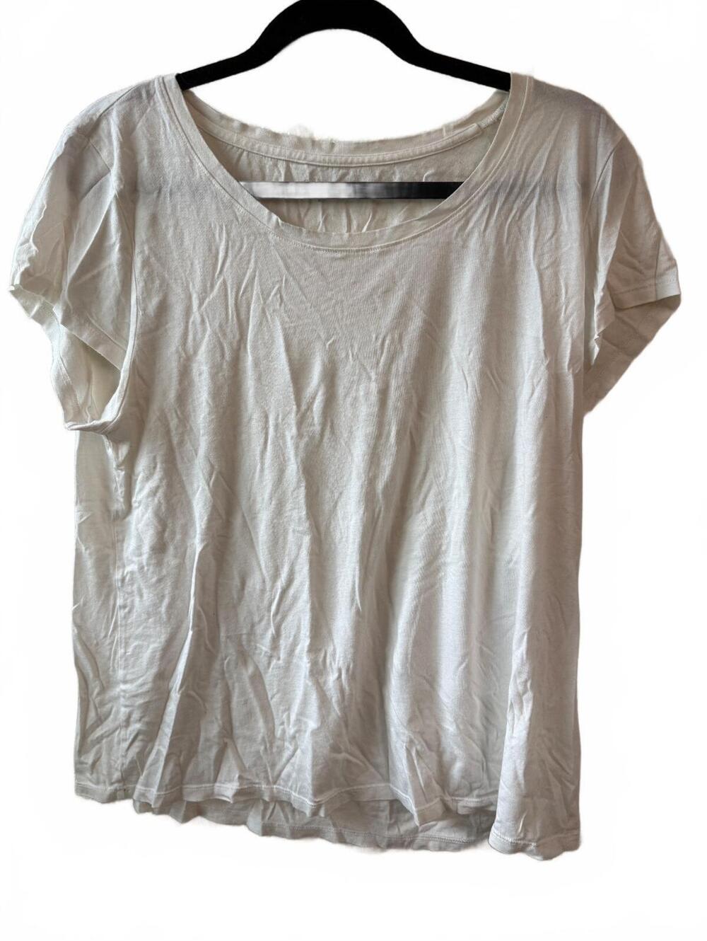 Garnet Hill Women's White Pima Cotton Modal Blend T-Shirt XL